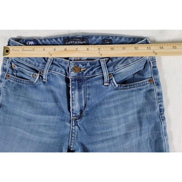 Lucky Brand Jeans Womens Lolita Skinny 2 / 26 Raw Hem Ankle Low Rise Medium Wash - Picture 9 of 16
